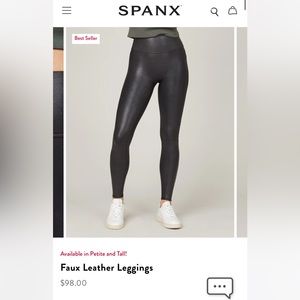 EUC - WORN ONCE / Petite XL SPANX Leather Leggings - $50